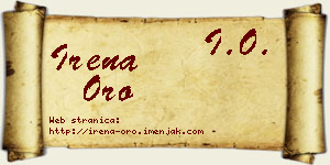 Irena Oro vizit kartica